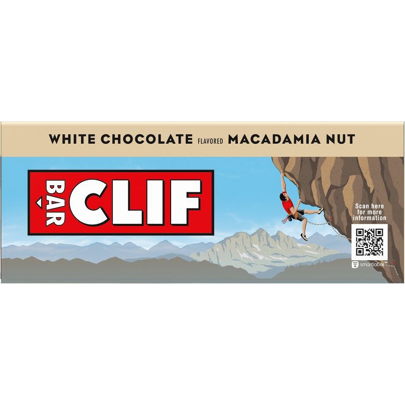 slide 10 of 14, CLIF Bar White Chocolate Macadamia Nut Granola Plant-Based Soy Protein Bar Made with Organic Oats - 9g Protein - 12oz/5ct, 9 gram, 12 oz, 5 ct