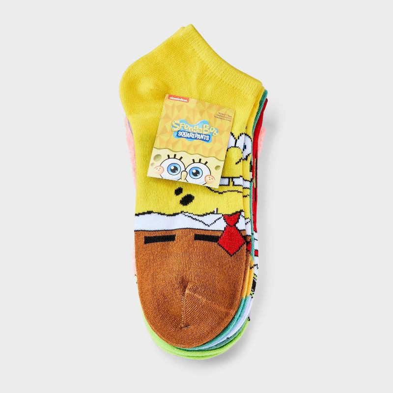 slide 2 of 3, Women's Nickelodeon SpongeBob SquarePants 6pk Low Cut Socks - Assorted Colors 4-10: Polyester & Spandex Knit, Machine Washable, 6 ct