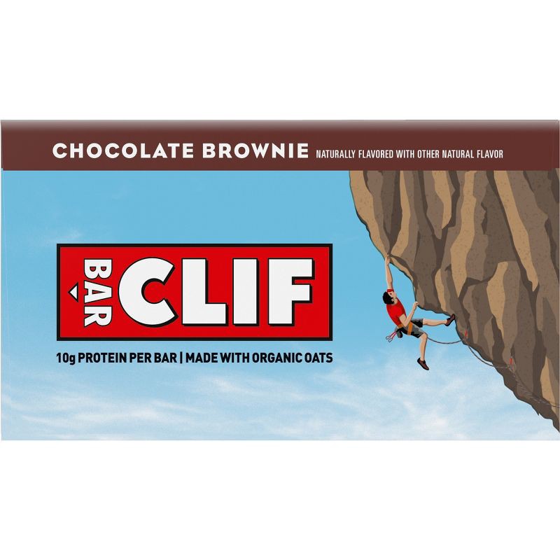 slide 12 of 15, CLIF Bar Chocolate Brownie Granola Plant-Based Soy Protein Bar Made with Organic Oats - 10g Protein - 24oz/10ct, 10 gram, 24 oz, 10 ct