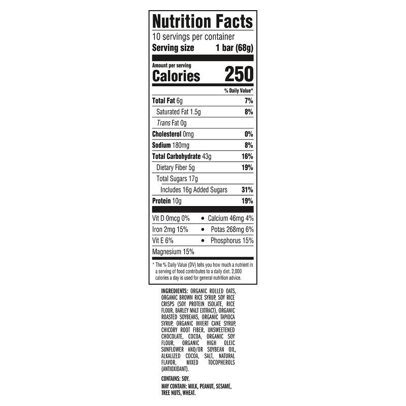 slide 4 of 15, CLIF Bar Chocolate Brownie Granola Plant-Based Soy Protein Bar Made with Organic Oats - 10g Protein - 24oz/10ct, 10 gram, 24 oz, 10 ct