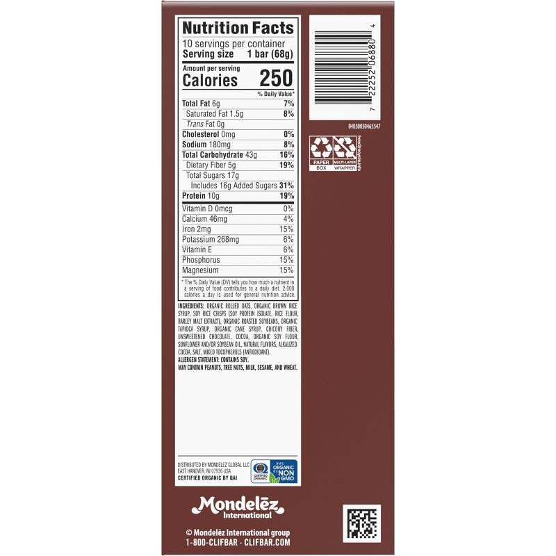 slide 7 of 9, CLIF Bar Chocolate Brownie Energy Bars - 24oz/12pk, 24 oz, 12 ct