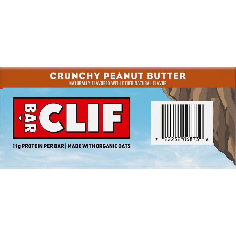 slide 14 of 15, CLIF Bar Crunchy Peanut Butter Granola Plant-Based Soy Protein Bar Made with Organic Oats - 11g Protein - 12oz/5ct, 11 gram, 12 oz, 5 ct