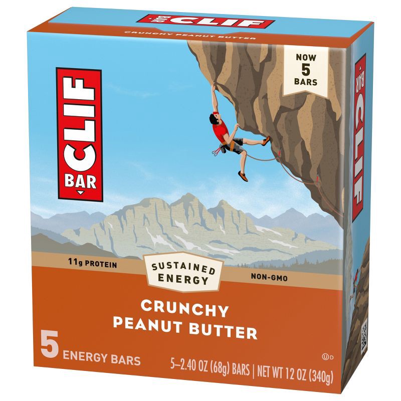 slide 7 of 13, Clif Bar Crunchy Peanut Butter Bars - 12oz/5ct, 12 oz, 5 ct