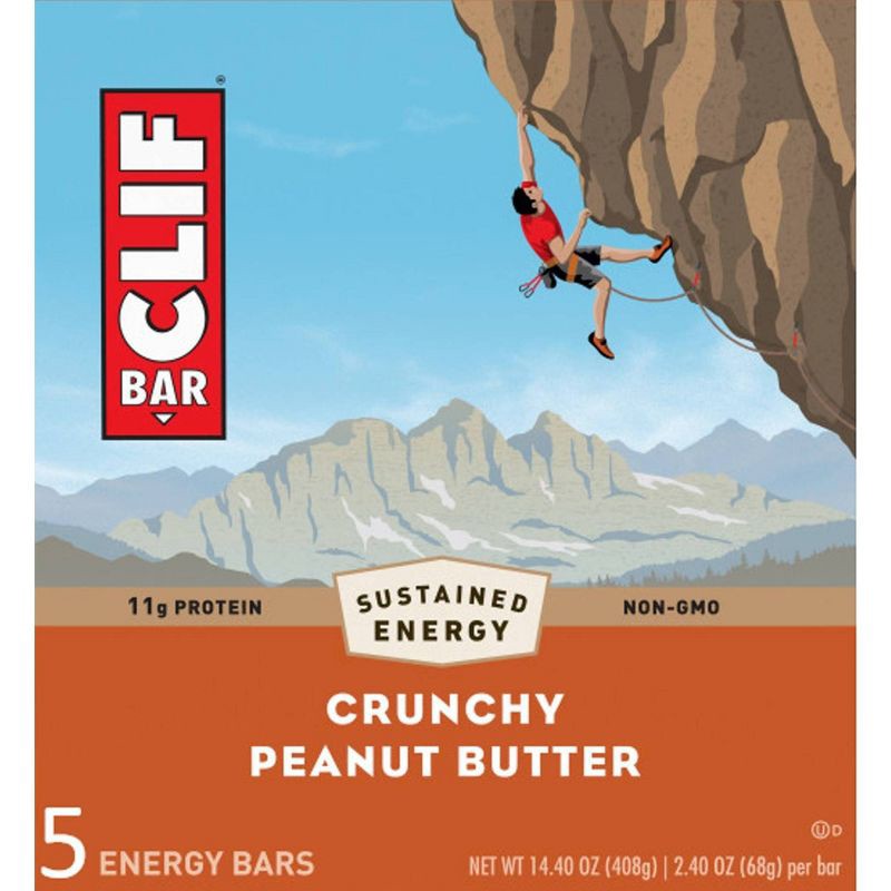 slide 1 of 13, Clif Bar Crunchy Peanut Butter Bars - 12oz/5ct, 12 oz, 5 ct