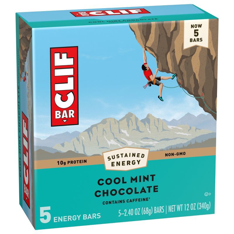 slide 3 of 10, Clif Bar Cool Mint Chocolate Bars - 12oz/5ct, 12 oz, 5 ct