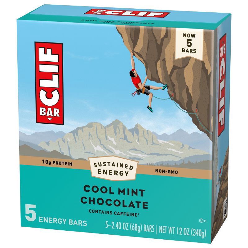 slide 4 of 10, Clif Bar Cool Mint Chocolate Bars - 12oz/5ct, 12 oz, 5 ct