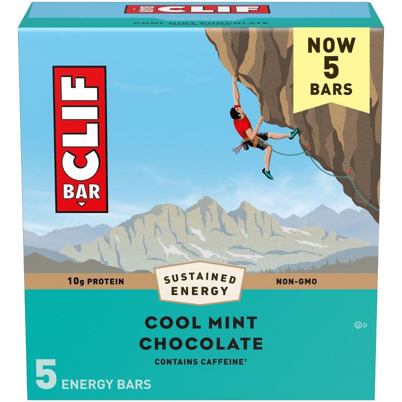 slide 9 of 10, Clif Bar Cool Mint Chocolate Bars - 12oz/5ct, 12 oz, 5 ct