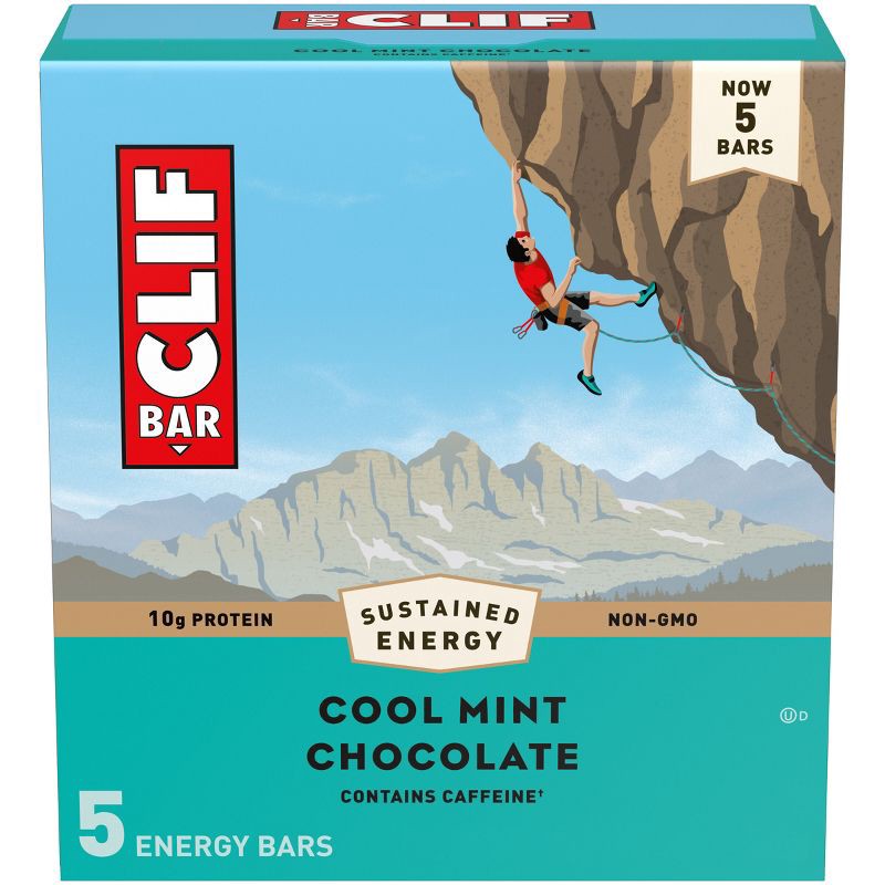 slide 1 of 10, Clif Bar Cool Mint Chocolate Bars - 12oz/5ct, 12 oz, 5 ct