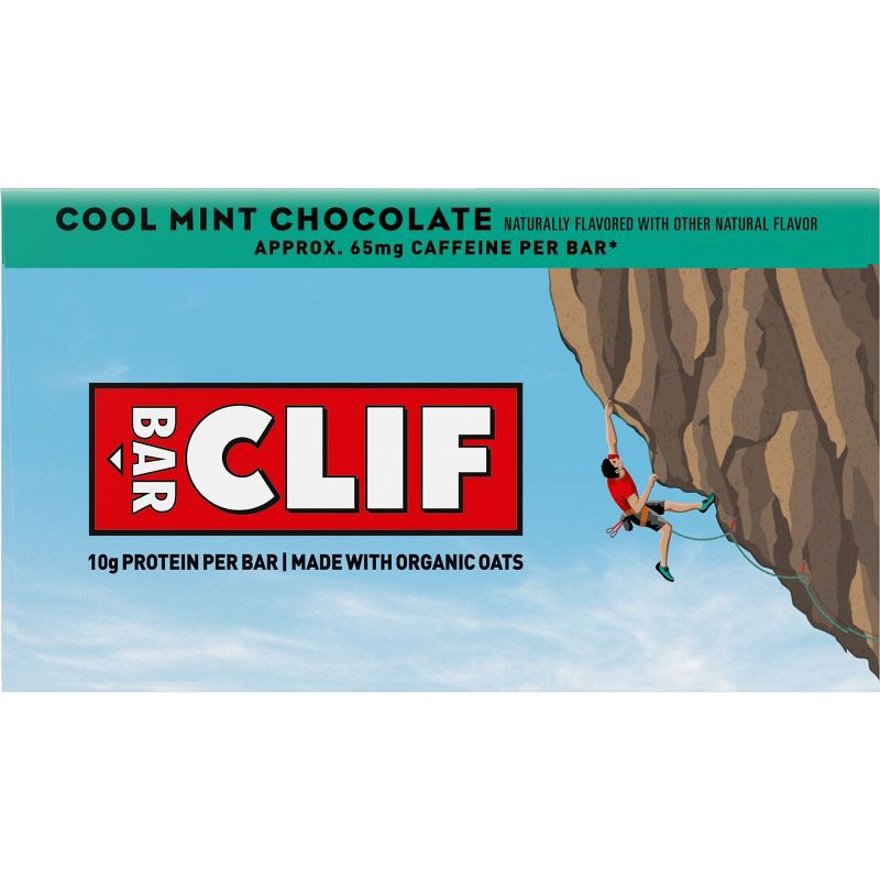 slide 12 of 15, CLIF Bar Cool Mint Chocolate Granola Plant-Based Soy Protein Bar Made with Organic Oats - 10g Protein - 24oz/10ct, 10 gram, 24 oz, 10 ct
