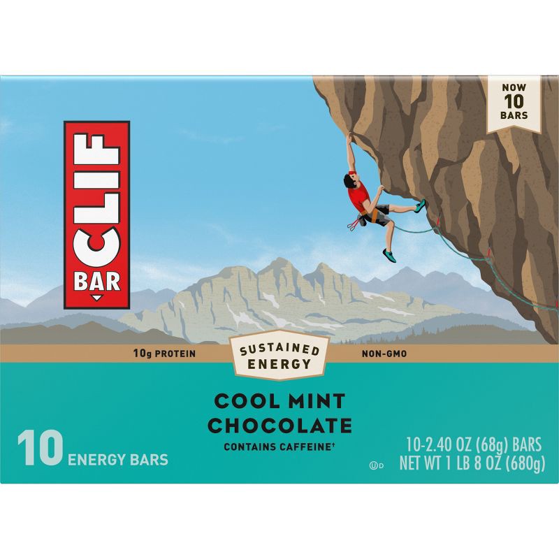 slide 6 of 15, CLIF Bar Cool Mint Chocolate Granola Plant-Based Soy Protein Bar Made with Organic Oats - 10g Protein - 24oz/10ct, 10 gram, 24 oz, 10 ct