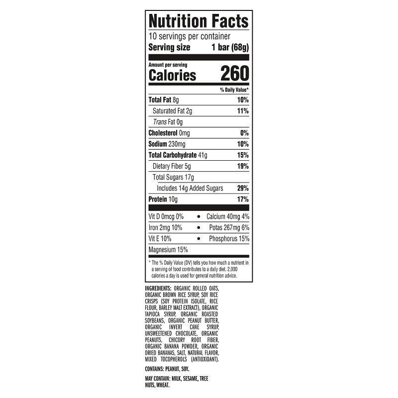 slide 4 of 14, CLIF Bar Peanut Butter Banana with Dark Chocolate Granola Plant-Based Soy Protein Bar Made with Organic Oats - 10g Protein - 24oz/10ct, 10 gram, 24 oz, 10 ct