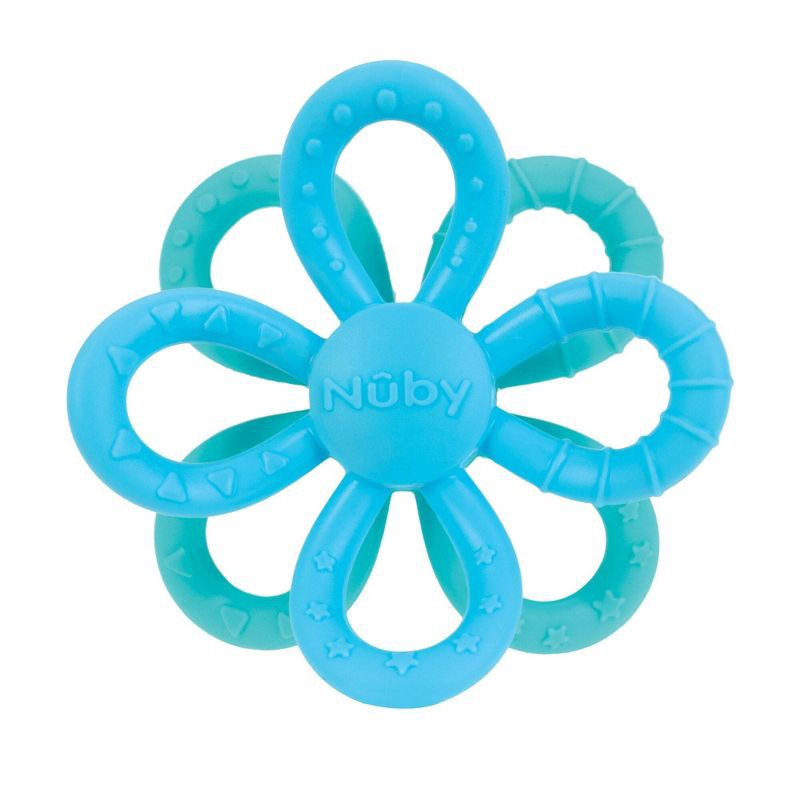 slide 1 of 7, Nuby Geo Silicone Teether - Boy, 1 ct