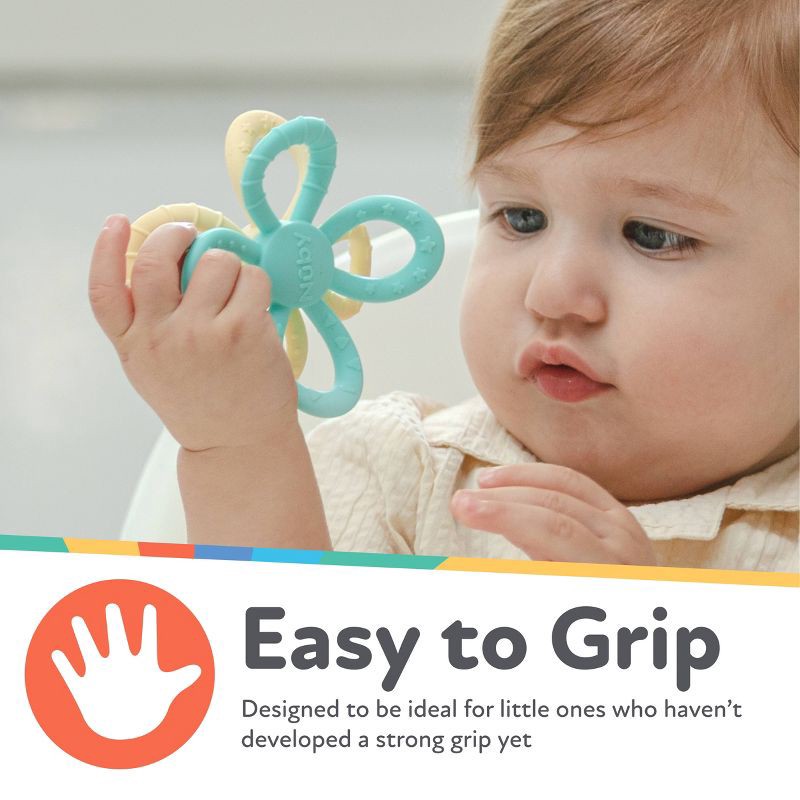 slide 3 of 7, Nuby Geo Silicone Teether - Boy, 1 ct