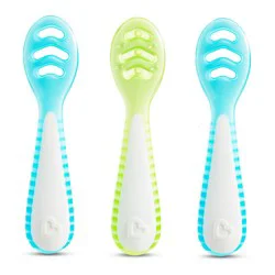 Munchkin Gentle Dip Self-Feeding Spoons - Blue/Mint - 3pk