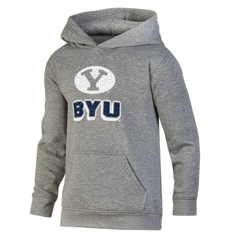 slide 1 of 3, NCAA BYU Cougars Boys' Gray Hoodie - S, 1 ct