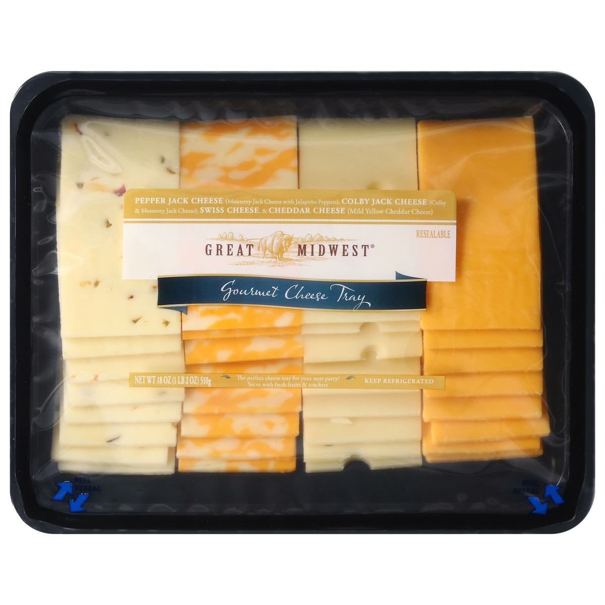 slide 1 of 12, Great Midwest Cheese Gourmet Cheese Tray 18 oz, 18 oz
