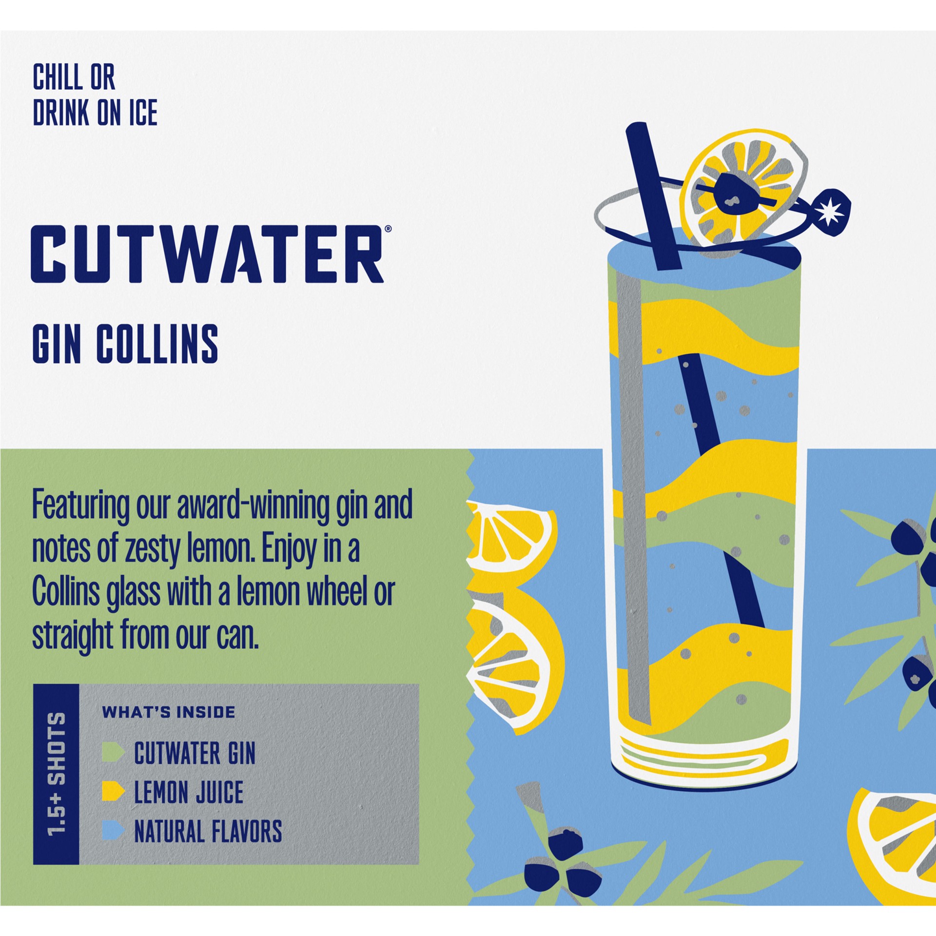 slide 4 of 5, Cutwater Spirits Gin Collins - 48 fl oz, 4 ct; 12 oz