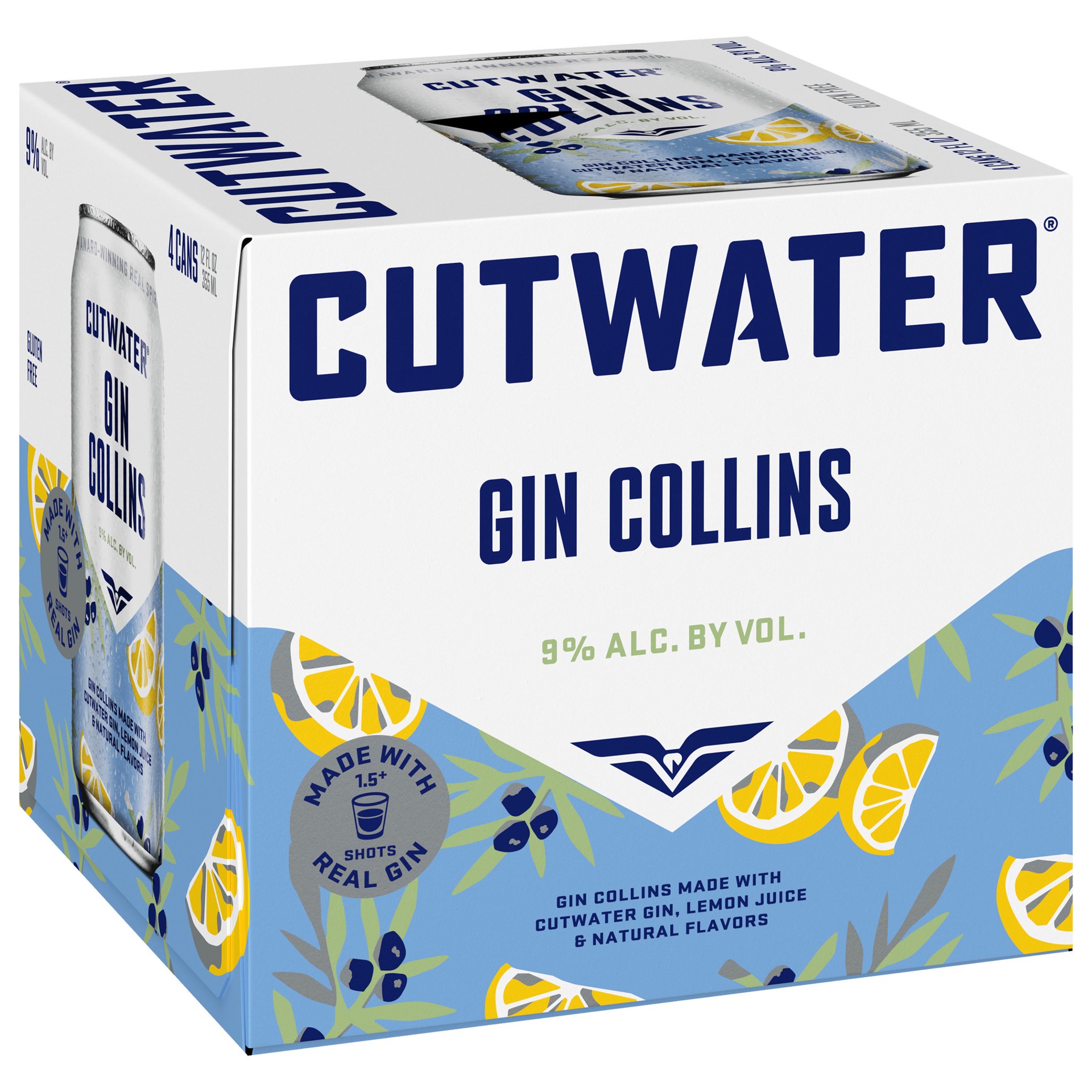 slide 1 of 5, Cutwater Spirits Gin Collins - 48 fl oz, 4 ct; 12 oz