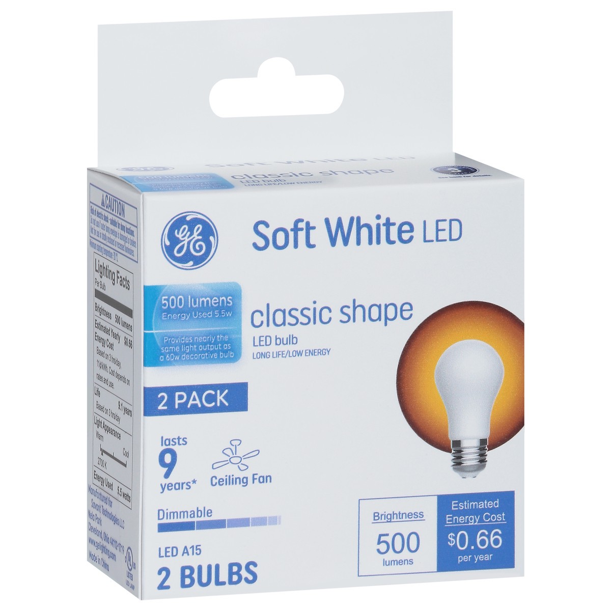 slide 8 of 9, GE 5.5 Watts Classic Shape Soft White LED A15 Light Bulbs 2 ea, 2 ct