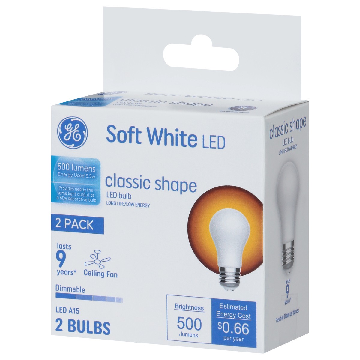 slide 6 of 9, GE 5.5 Watts Classic Shape Soft White LED A15 Light Bulbs 2 ea, 2 ct