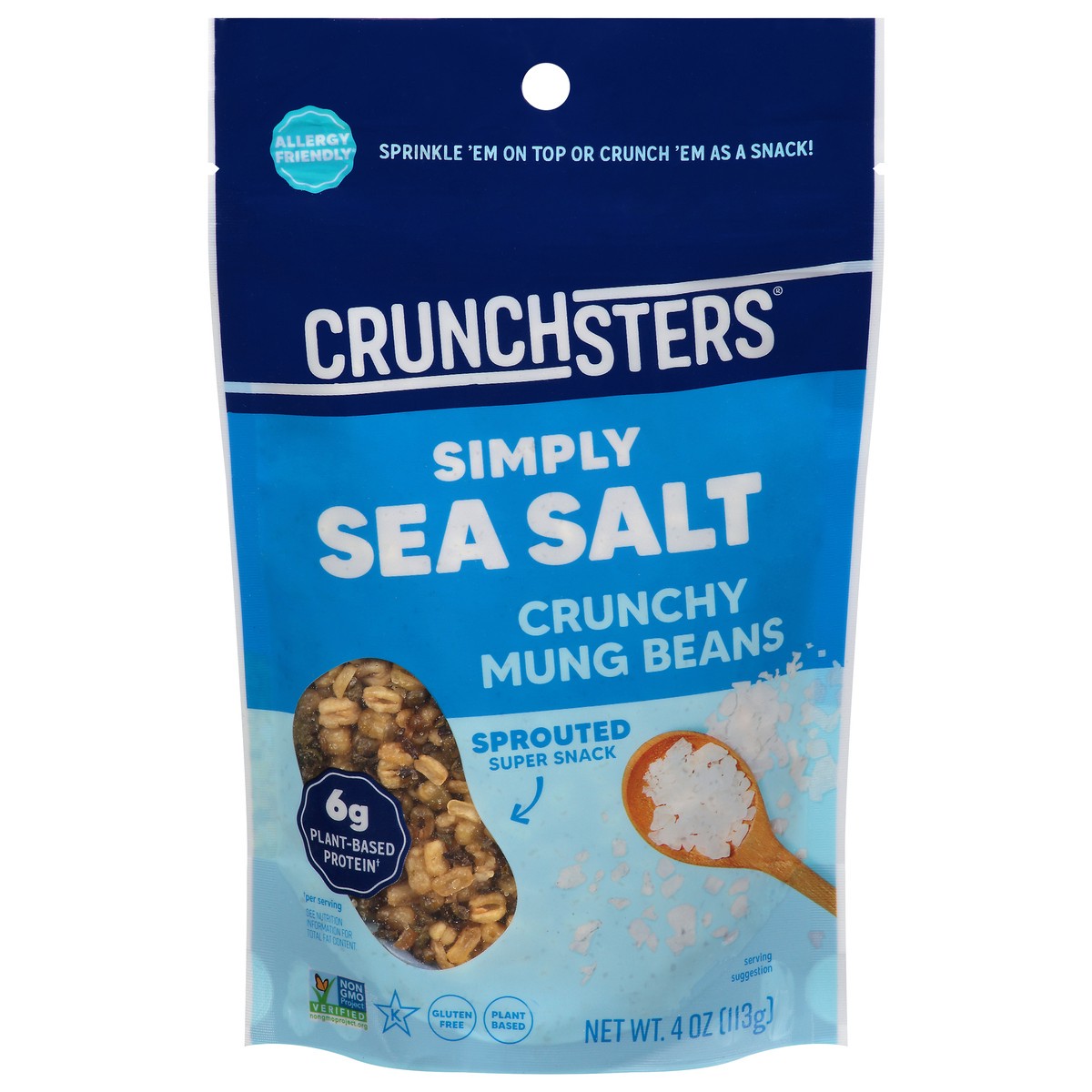 slide 1 of 9, Crunchsters Sea Salt Sprouted Protein Snack, 4 oz