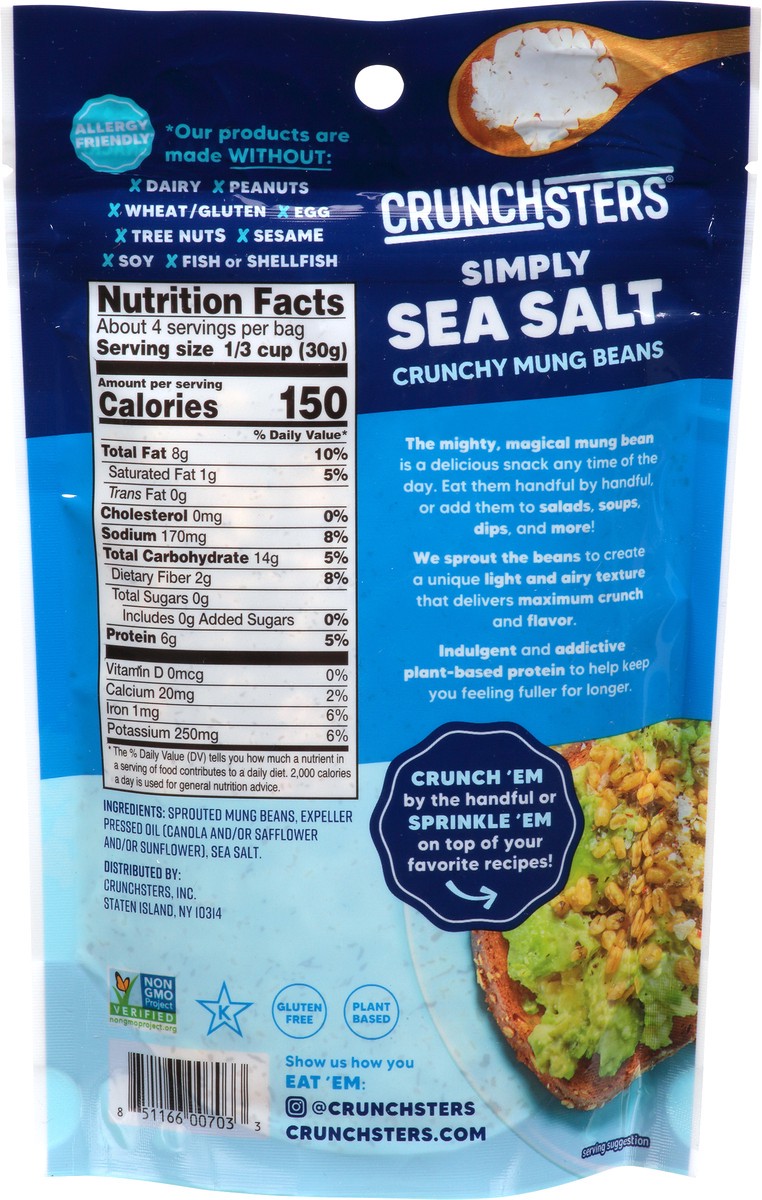 slide 5 of 9, Crunchsters Sea Salt Sprouted Protein Snack, 4 oz
