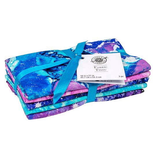 slide 1 of 8, Multicolor Element Printed Fabric Bundle By Loops & Threads, 18 in x 21 in