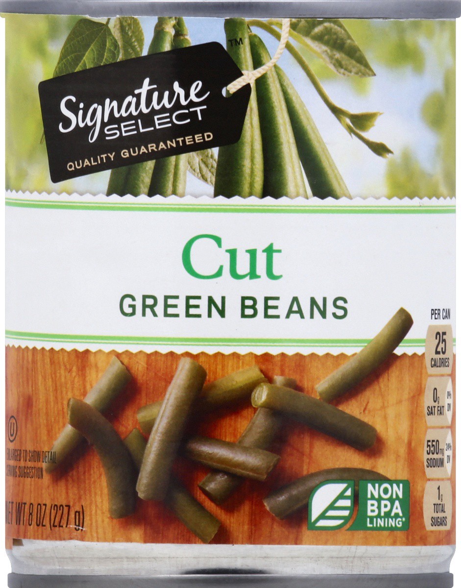 slide 2 of 2, Signature Select Beans Green Cut Can, 8 oz