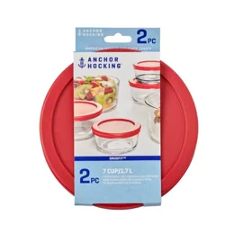 Anchor Hocking Anchor 7 Cup Snugfit Replacement Lids, Red