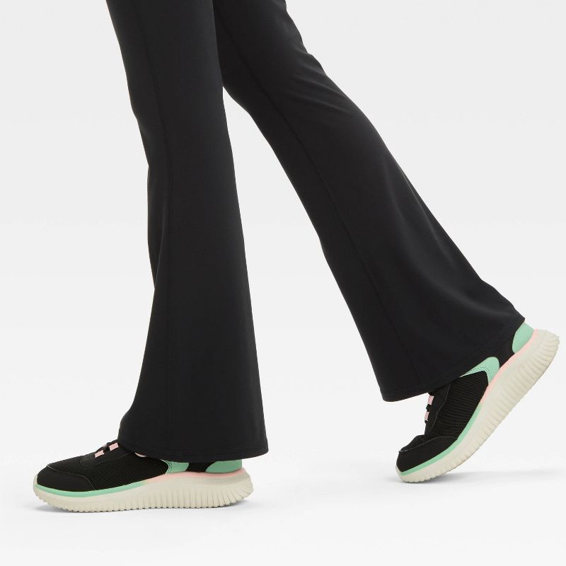 slide 3 of 3, Girls' Everyday Soft Flare Leggings - All In Motion™ Black L: High Rise, Moisture Wicking, UPF 50+, 1 ct