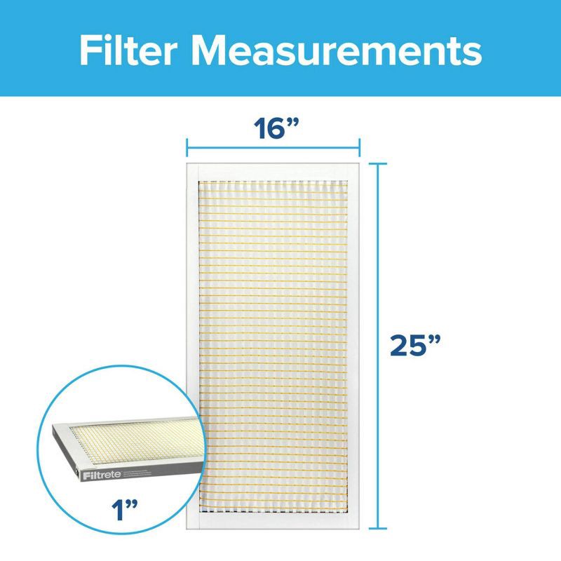 slide 10 of 12, Filtrete 2pk Basic Dust and Lint 300 16X25: Electrostatic Furnace Filter, MERV 5, Captures Dust & Lint, 16x25x1, 2 Pack, 2 ct