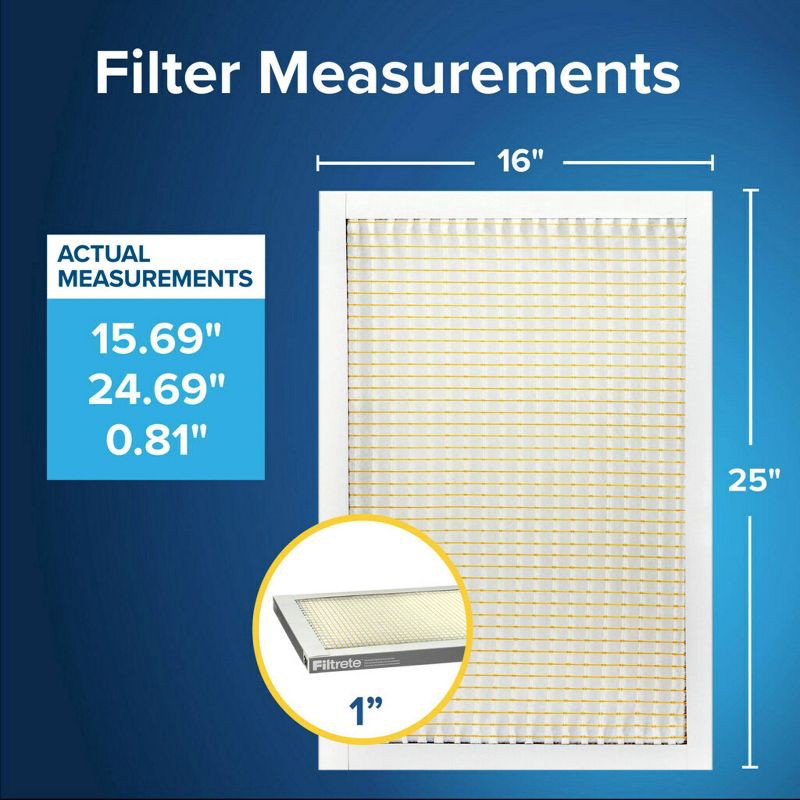 slide 11 of 12, Filtrete 2pk Basic Dust and Lint 300 16X25: Electrostatic Furnace Filter, MERV 5, Captures Dust & Lint, 16x25x1, 2 Pack, 2 ct