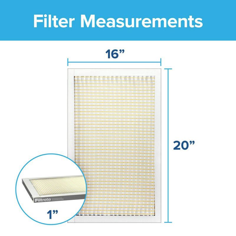 slide 10 of 12, Filtrete 2pk Basic Dust and Lint 300 16X20: Electrostatic Furnace Filters, MERV 5, Captures Dust & Lint, 16x20x1, 2ct, 2 ct