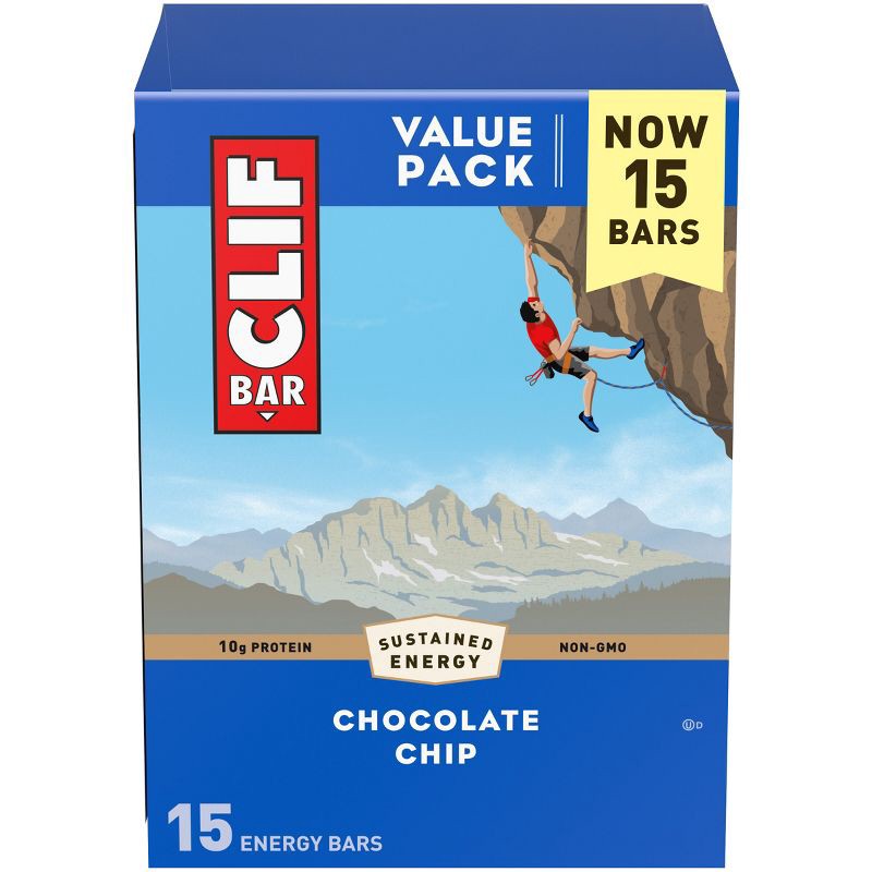 slide 14 of 14, CLIF Bar Chocolate Chip Granola Plant-Based Soy Protein Bar Made with Organic Oats - 10g Protein - 36oz/15ct, 10 gram, 36 oz, 15 ct