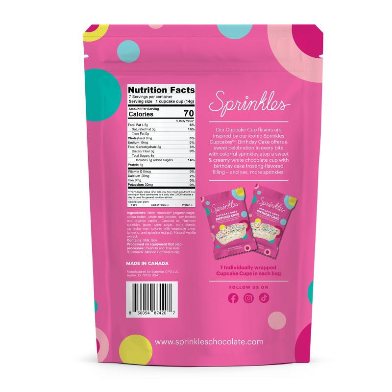 slide 2 of 8, Sprinkles Cupcakes Sprinkles Chocolate Birthday Cake Cups – 3.45oz, 3.45 oz