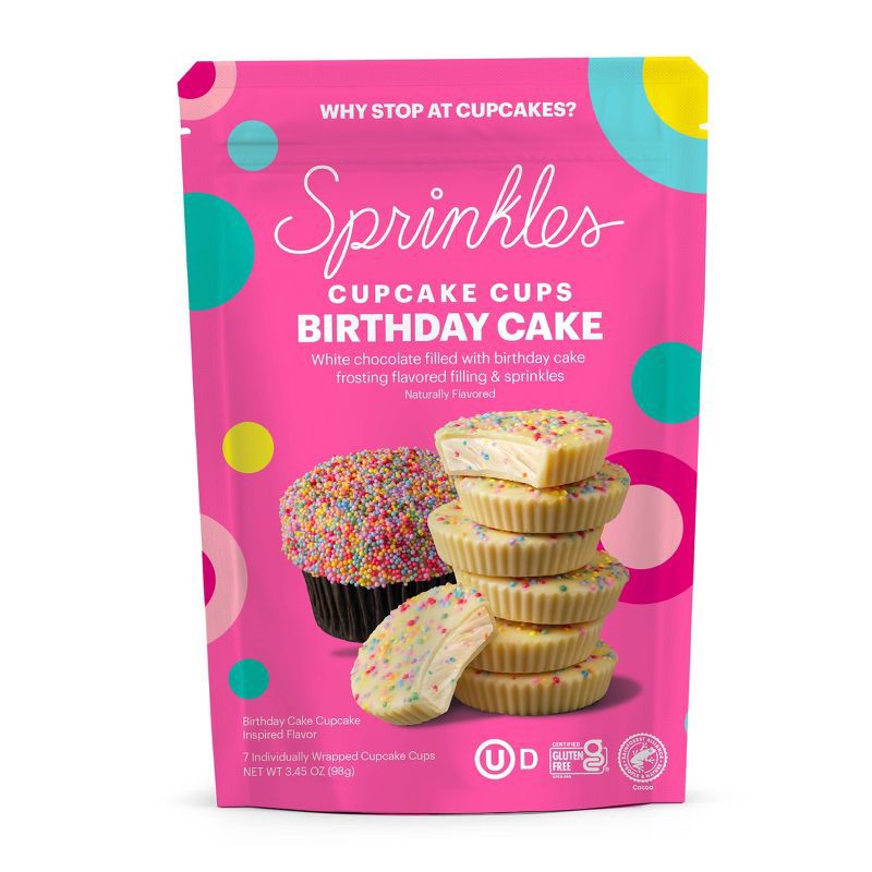 slide 1 of 8, Sprinkles Cupcakes Sprinkles Chocolate Birthday Cake Cups – 3.45oz, 3.45 oz