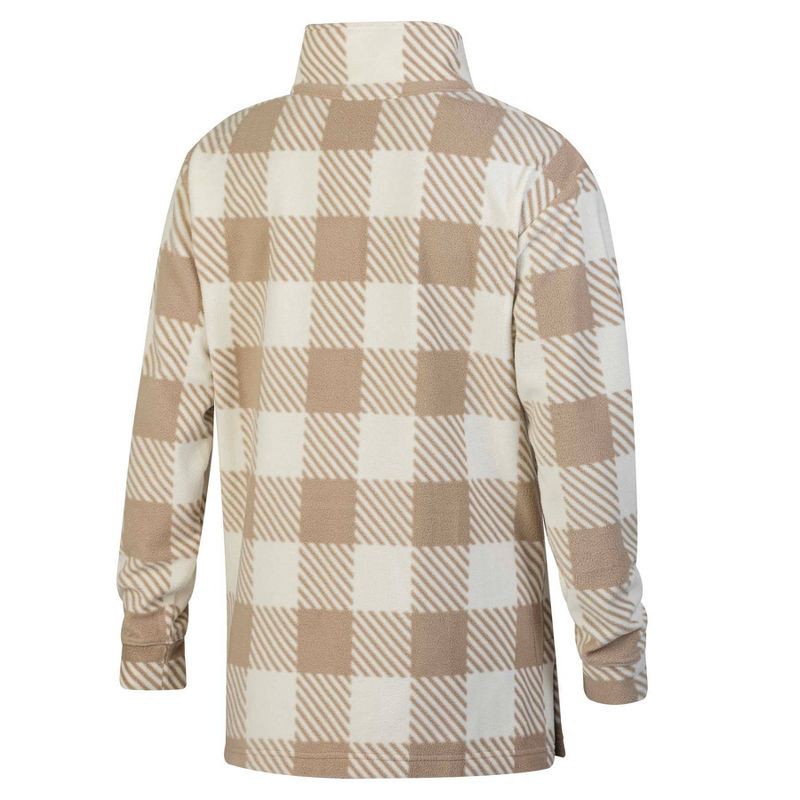 slide 2 of 3, NCAA Montana Grizzlies Women's Buffalo Checkered 1/4 Zip Sweatshirt - S: Relaxed Fit, Mock Turtle Neck, 1 ct