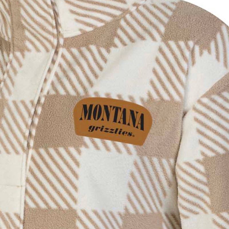 slide 3 of 3, NCAA Montana Grizzlies Women's Buffalo Checkered 1/4 Zip Sweatshirt - S: Relaxed Fit, Mock Turtle Neck, 1 ct