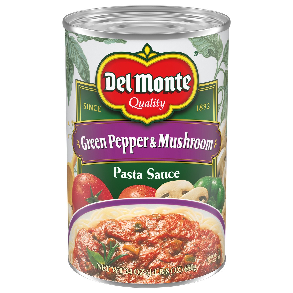 slide 1 of 9, Del Monte Green Pepper & Mushroom Pasta Sauce 24 oz, 24 oz