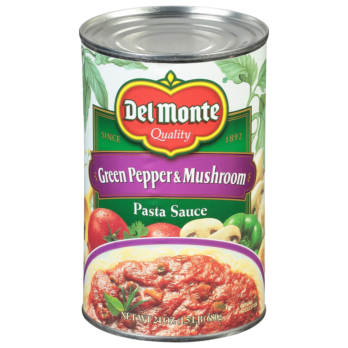 slide 1 of 9, Del Monte Green Pepper & Mushroom Pasta Sauce 24 oz, 24 oz