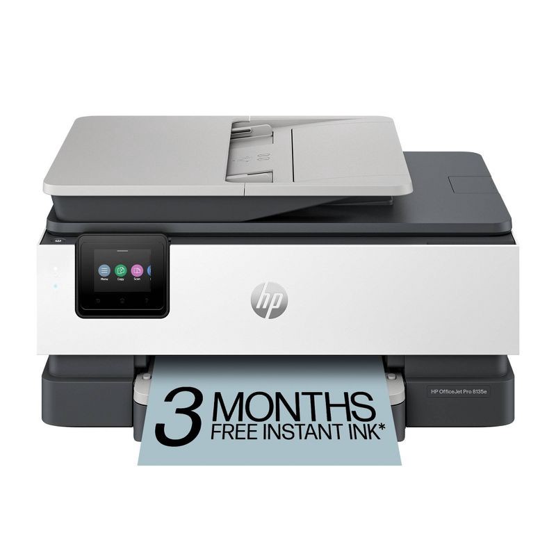 slide 1 of 18, HP Inc. HP OfficeJet Pro 8135e Wireless All-in-One Color Printer Scanner Copier with 3 Months Free Instant Ink (40Q35A): Inkjet, USB, Bluetooth, 1 ct