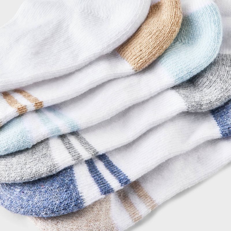 slide 3 of 3, Baby Low Cut Socks - Cat & Jack™ 6-12M: Stripe Pattern, Flat Seams, Cushioned Heel and Toe, 1 ct