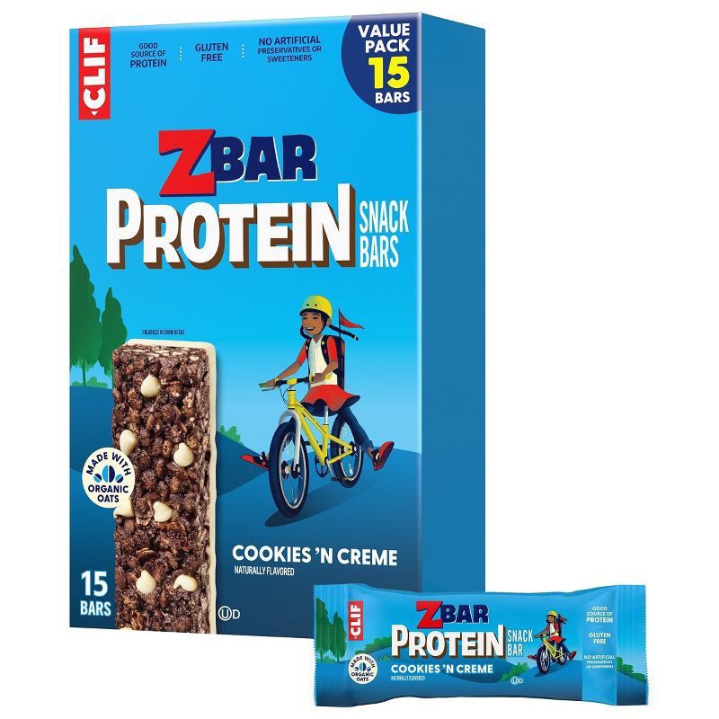 slide 1 of 14, Zbar Protein Gluten Free Cookies 'N Crème Granola Snack Bars - 5g Protein - 19.05oz/15pk, 19.05 oz; 15 ct