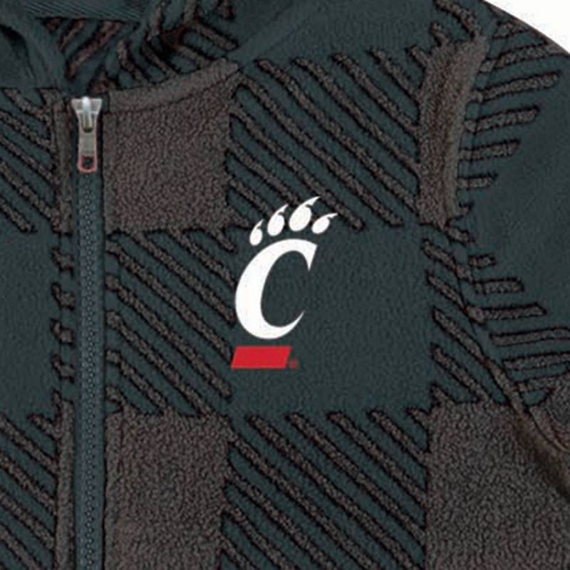 slide 3 of 3, NCAA Cincinnati Bearcats Toddler Boys' Buff Checkered Zip-Up Jacket - 4T: Lightweight Polyester Anorak with Seam Pockets, 1 ct