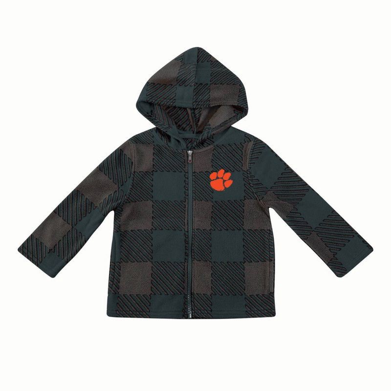 slide 1 of 3, NCAA Clemson Tigers Toddler Boys' Buff Checkered Zip-Up Jacket - 3T, 1 ct