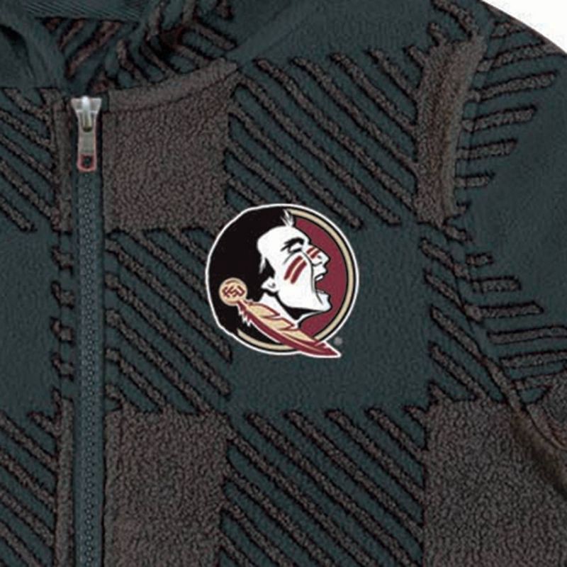 slide 3 of 3, NCAA Florida State Seminoles Toddler Boys' Buff Checkered Zip-Up Jacket - 3T: Lightweight Anorak with Seam Pockets, 1 ct