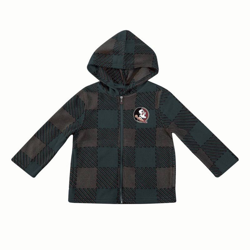 slide 1 of 3, NCAA Florida State Seminoles Toddler Boys' Buff Checkered Zip-Up Jacket - 3T: Lightweight Anorak with Seam Pockets, 1 ct