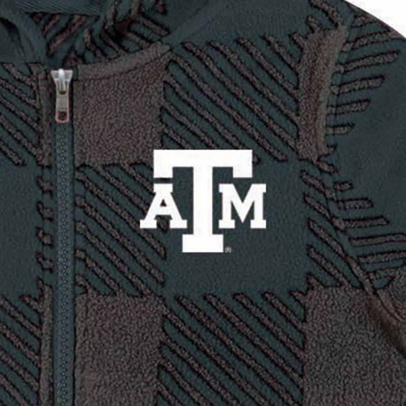 slide 3 of 3, NCAA Texas A&M Aggies Toddler Boys' Buff Checkered Zip-Up Jacket - 4T, 1 ct