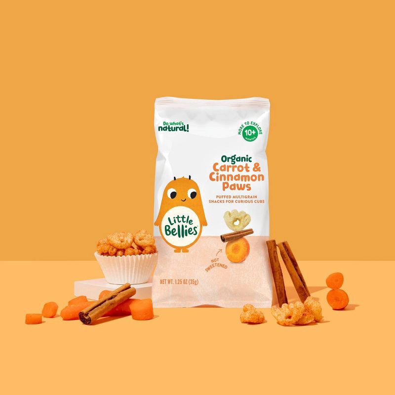 slide 3 of 3, Little Bellies Organic Carrot & Cinnamon Paws Baby Snacks - 1.25oz, 1.25 oz