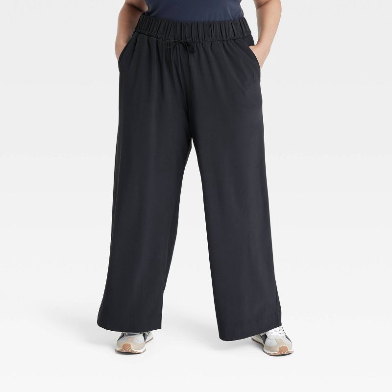 slide 1 of 5, Women's Active Light High-Rise Wide Leg Pants - All In Motion™ Black S, 1 ct